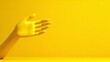 © Rostyslav - Close-up of yellow mannequin hand with yellow background in studio