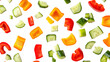 © JOHIRUL - Mixed chopped vegetables Bell peppers cucumber Salad ingredient