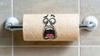 © PaulShlykov - Funny reaction of a toilet paper roll with a face in a bathroom setting