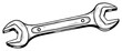 © InsomniaVideo - Double ended open wrench tool for mechanics in vintage engraving style