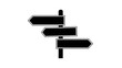 © ana - Vector illustration of a blank signpost with three directional arrows, showing choices on transparent background