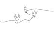 © Vector4all - Continuous line location pin path illustration vector, map navigation route connection and travel destination concept
