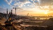 © Asep - Construction Site at Sunset - A Dynamic Scene of Building and Progress.