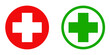 © Sam - Red and green medical cross sign symbols vector illustration