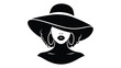 © MDAUAL - Elegant woman wearing a wide brimmed hat a striking black silhouette