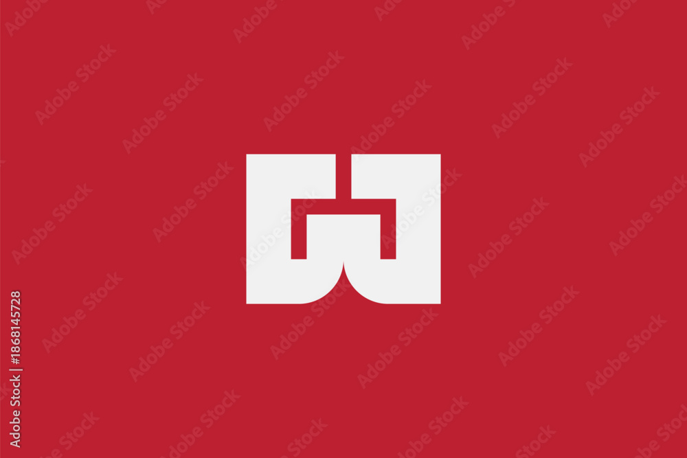 A modern graphic design of an abstract white letter W logo on a solid ...