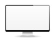 © PixMarket - Modern computer monitor with blank white screen and silver stand