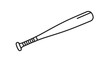© MdGolam - Simple black and white illustration of a baseball bat line art silhouette
