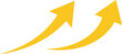 © arraygraphic1 - Yellow curved arrow set vector pointing upwards on white background eps