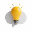 © Boonsub - 3D light bulb on speech bubble icon, idea message communication concept isolated on transparent background.