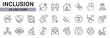 © Alex - Inclusion line icon set representing Diversity, Accessibility, Equality, Disability Support, Community. Editable stroke