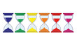© Punduh - Colorful hourglass collection time management concept and visual metaphor