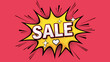 © dale - Vibrant pop art style 'SALE' burst graphic for special promotions and discount advertisements on a dynamic red background