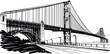 © Ashes Studio - Golden Gate Bridge San Francisco landmark sketch vector art illustration