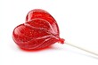 © Farah - Red Swirled Lollipop Candy on White Background with Sparkling Details