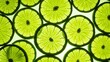 © Designer150 - Vibrant green citrus slices arranged in a symmetrical pattern illustration