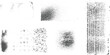 © appl - Assortment of six abstract grunge textures featuring spray paint effects, dot patterns, and linear textures in grayscale, modern