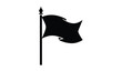 © Thysl2000 - A simple black flag waving gently in the wind depicted as a silhouette against a plain white background is shown