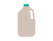© Zoom_Arts - A flat vector drawing of milk in a plastic half-gallon jug with a red cap. Set against a white background.