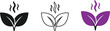 © Emongrapic - Steaming leaves icon for plant growth and natural wellness symbol