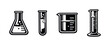 © UnIcons - Laboratory equipment vector icons set. scientific tools collection, beakers, test tubes