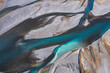 © James Fulton/Stocksy - Aerial abstract of a braided river in Canterbury NZ