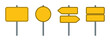 © ayat 02 - Road traffic sign icons with blank boards, yellow warning signs, caution symbols, and vector illustration for safety and navigation.
