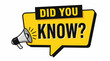 © Sultan Desain - Did You Know? Bold yellow speech bubble with megaphone banner for quick facts, trivia, and tips