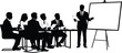 © MissSonia - Business meeting silhouette with a presenter and audience in a conference room setting