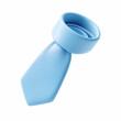 © Boonsub - 3D cute cartoon blue business necktie icon, glossy tie accessory, isolated on transparent background.