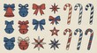 © shahdat - Set of hand drawn coquette elements for Valentines day, wedding invitation, birthday card. Cute girly bows,