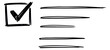 © labirint - Hand drawn line art checklist elements set featuring a completed check box and multiple blank lines for user interface designs