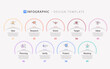 © Teerapat - Infographic design template. Timeline concept with 9 options or steps template. layout, diagram, annual, report, presentation. Vector illustration.