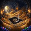 © andrew - Dragon s Hoard A cave filled with gold and jewels The missing pi
