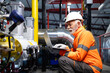 © littlewolf1989 - Senior engineer working on laptop at industrial plant