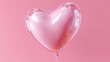 © Iaroslav - Pink heart balloon encased in clear bubble for love, romance, and valentine's day celebrations against a solid background