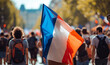 © ink drop - People celebrating with the flag of france