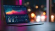 © backup_studio - Laptop displaying financial analytic data. Digital dashboard with business graph and chart for stock market analysis. Investment strategy and technology concept.
