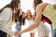 © Louis-Paul Photo - Group Of Teenage Girlfriends on studio white background
