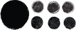 © miloje - Grunge circle stamps, insignias, labels, tags for your design. Grunge textured black vector rubber stamps.Vector rough edges badges set .Grunge set of textured black labels . Pack of vector stickers.