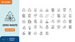 © Nasrefa.Artist - Zero waste line icons set recycling, compost, reusable bags, water drops, trash cans, and ecofriendly symbols for sustainable living and environmental protection
