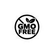 © Sameena - GMO free logo with leaf symbol on white background