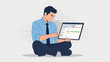 © Tama - Man using tablet for daily task management with calendar and checklist