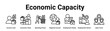 © oka - Economic Capacity web banner icon vector illustration concept for business with icon of Income Level, Economic Class, Spending Power, Regional Income, Employment Status, Employment Sector.