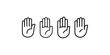© MstPoliAkther - Set of hands showing five fingers for greeting or stop gesture symbol isolated