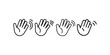 © MstPoliAkther - Four different styles of waving hand gestures indicating hello or goodbye greetings in line art