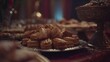 © Johannes - enjoying a festive spread of traditional moroccan pastries including almond cookies at a vibrant cultural gathering with friends and family