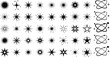 © MstLavli - Star and atomic orbit icons, celestial symbol grid, scientific design set, black silhouettes, graphic elements, educational illustration pack