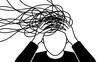 © ABID - A person grappling with overwhelming and confusing thoughts, symbolizing mental stress and anxiety