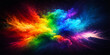 © jaduuu - Abstract colorful rainbow background with stars featuring a fantasy nebula of smoke and fire amidst a blue and red fractal galaxy texture for a science fiction wallpaper illustration